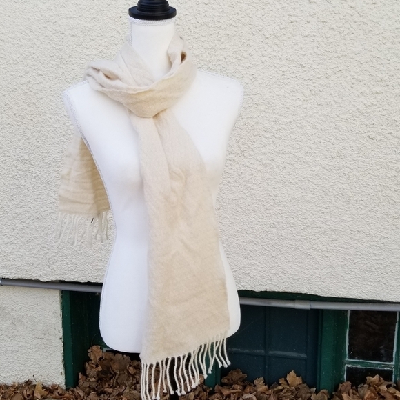 Gap cream scarf wool rabbit hair nylon blend - Picture 1 of 6